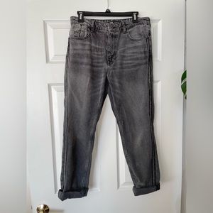 Zara | Gray Sequin Side Stripe Boyfriend Jeans | Size 8